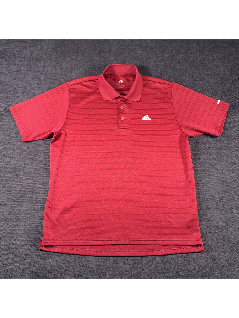 Adidas Men's Red Polo Shirt 100% Polyester Size M